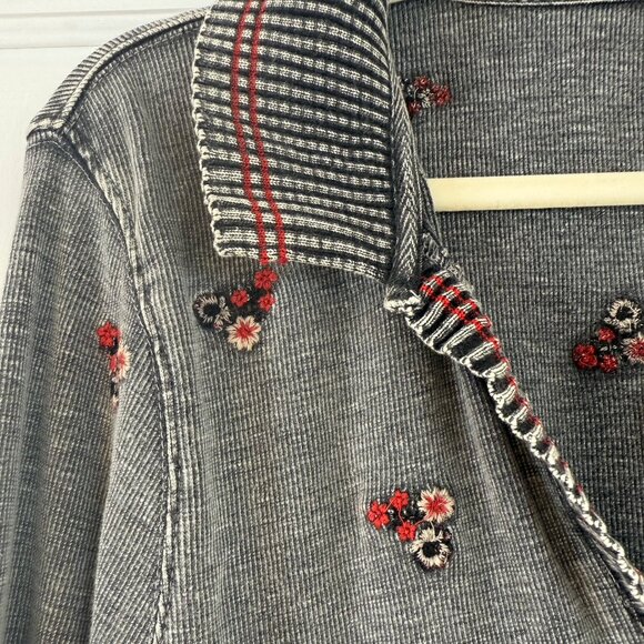 Free People Alana Embroidered Henley – Size L - Picture 4 of 8